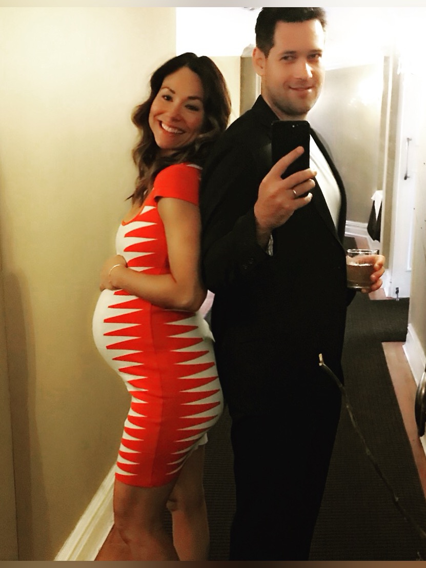 Orange And White Zigzag Bodycon Dress
